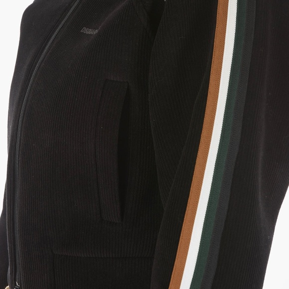 DSQUARED2 CORDUROY COOL RAGLAN FIT SWEATSHIRT WITH ZIP CLOSURE - Picture 4 of 10